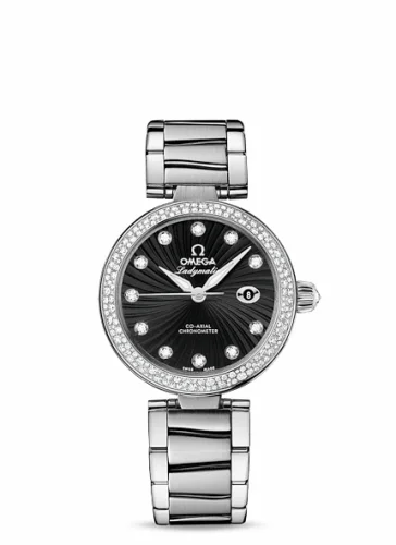 Omega LadyMatic Co-Axial 34 Stainless Steel Diamond / Black / Bracelet 425.35.34.20.51.001 (42535342051001)